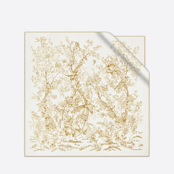 白金刺绣方巾 冬季花园