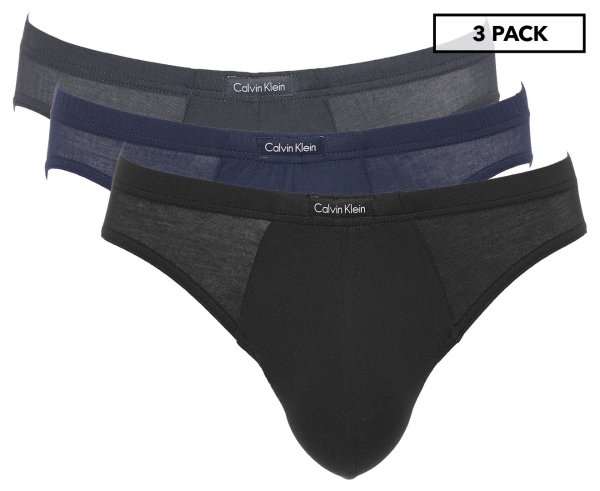 Men's Body Modal Bikini Briefs 3-Pack - Black/Mink/Blue Shadow