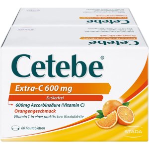 Cetebe Extra-C 600mg 橙子味咀嚼片 膳食补充剂 提高免疫力