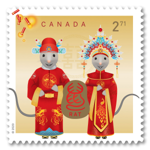 加拿大邮政 庚子鼠年纪念邮票上市 首日封、小全张亮眼
