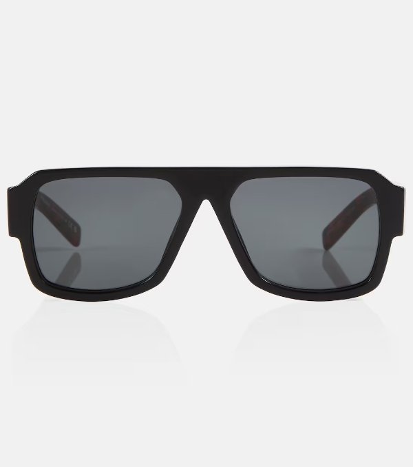 Flat-brow acetate sunglasses