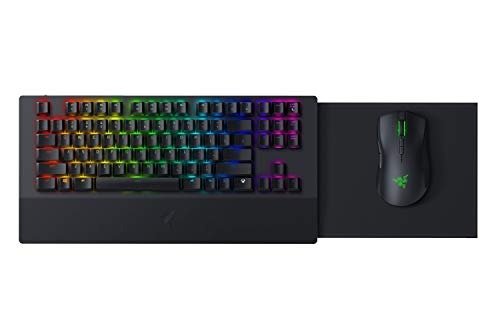 Turret Wireless Mechanical Gaming Keyboard & Mouse Combo for PC, Xbox One, Xbox Series X & S: Chroma RGB/Dynamic Lighting - Retractable Magnetic Mouse Mat - 40hr Battery