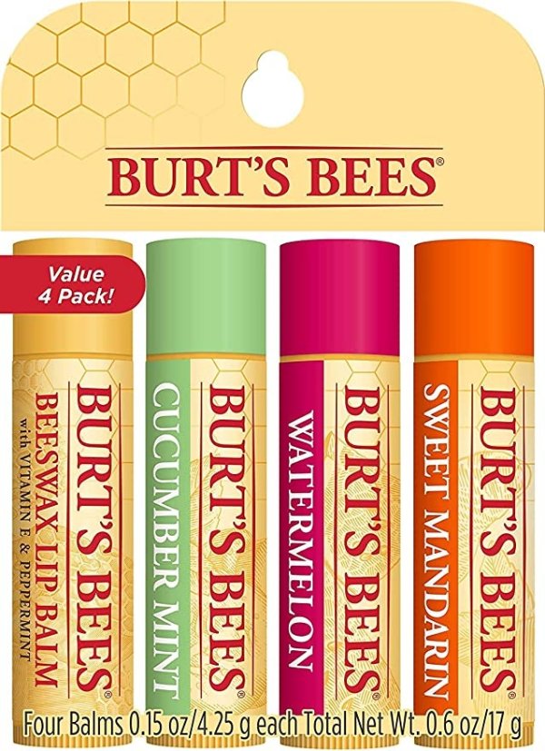 Burt's Bees 保湿唇膏4支装