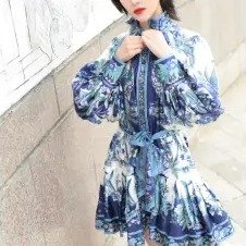 蓝凤凰连衣裙