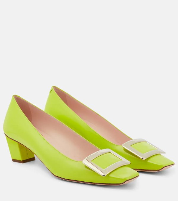 Belle Vivier 苹果绿猫跟鞋