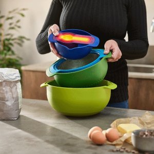 Joseph Joseph 彩虹盆9件套量勺烘焙碗盆沥水篮 可进洗碗机