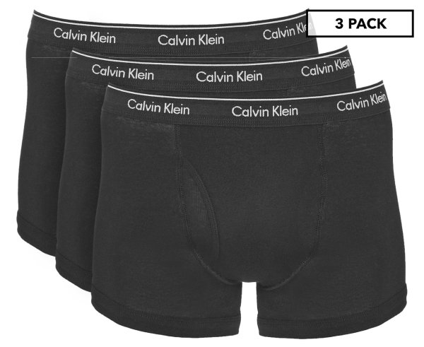 Men's Classic Cotton Trunks 3-Pack - Black