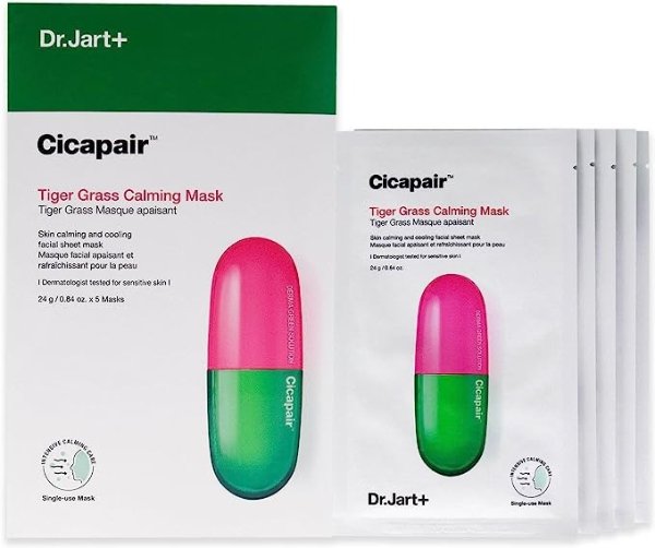 Dr.Jart Cicapair Tiger Grass Calming Mask 24 g (Pack of 5)