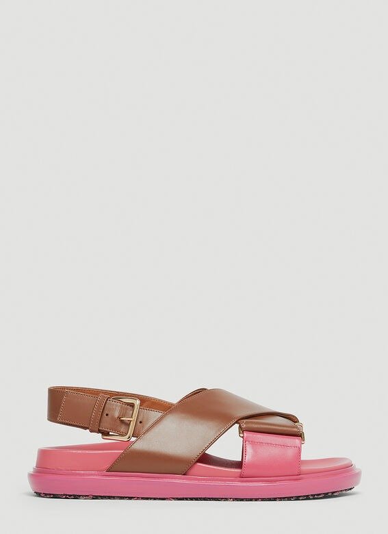 粉色拼色凉鞋