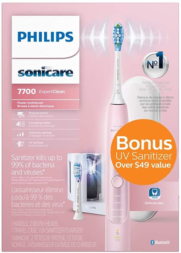 Philips Sonicare ExpertClean 7700 电动牙刷 粉色