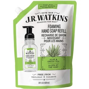 J.R. Watkins 芦荟和绿茶洗手液补充装 828升