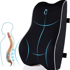 CompuClever 人体工学座椅靠垫 缓解腰痛  3D网面 适用于游戏椅办公桌轮椅