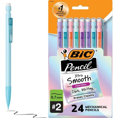 $0.28/支 随便用不心疼🥬白菜价🥬：BIC 0.7 毫米 超顺滑自动铅笔 带橡皮24支装