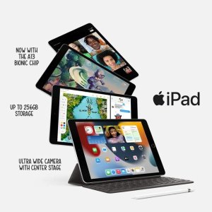 史低价：Apple iPad 9 10.2英寸平板电脑，第九代，64GB
