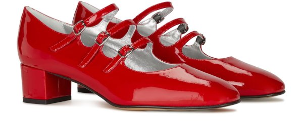 Kina 红色高跟芭蕾鞋