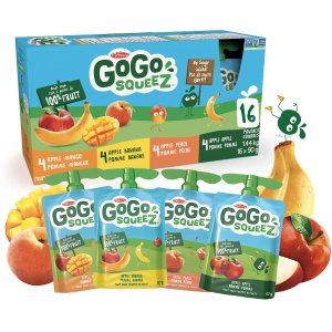 Go Go squeeZ 纯鲜果泥16袋装 4种口味混合 美味营养半半