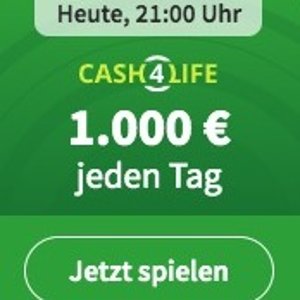 新用户免费玩 每天€1000 终生领取今晚开奖 Cash4Life「终身现金奖」提前退休不是梦