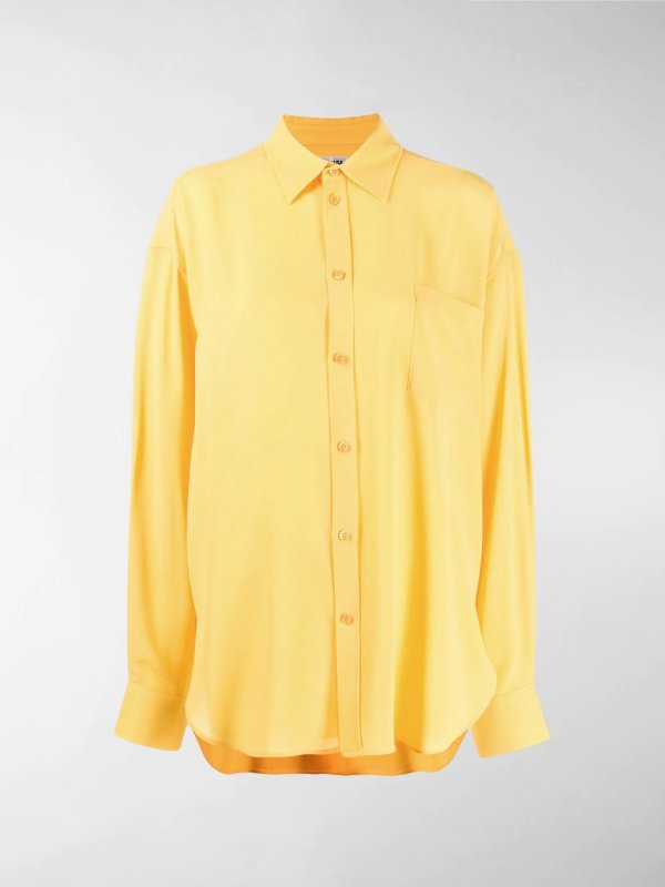 黄色真丝衬衫