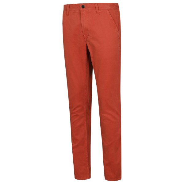 男式橘红色直筒裤 