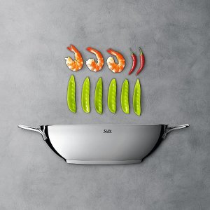 Silit 不锈钢炒锅 直径28厘米 加热均匀 适合素食和亚洲菜肴