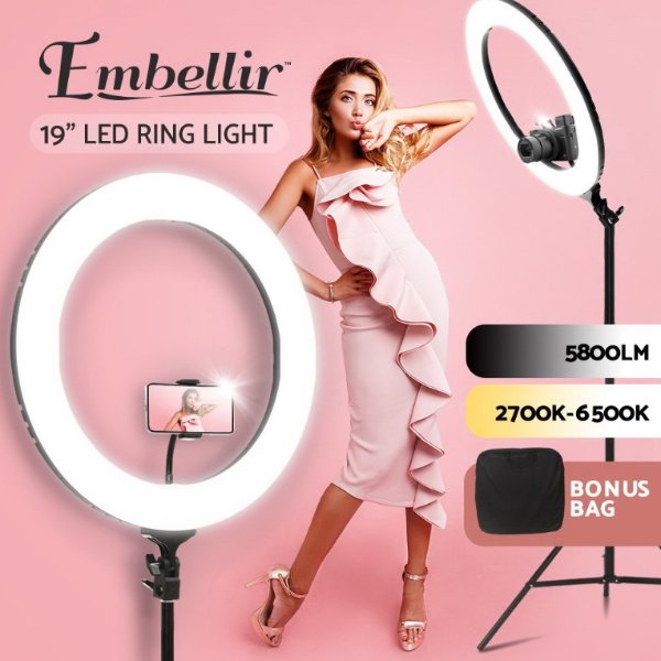 Embellir 19寸58W大功率环形补光灯 5800LM光通量