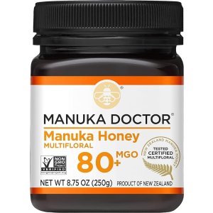 Manuka DoctorMGO 80+ Manuka Honey Multifloral, Certified 100% Pure New Zealand Honey, Guaranteed Non-GMO, 250g