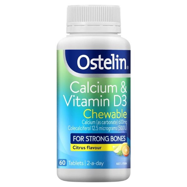 Buy Ostelin Calcium & Vitamin D3 60 Chewable Tablets online at Chemist Warehouse