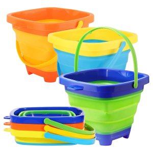 Zooawa 可折叠便携儿童沙滩水桶3件套 玩水玩沙必备