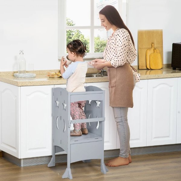 儿童厨房安全凳带扶手