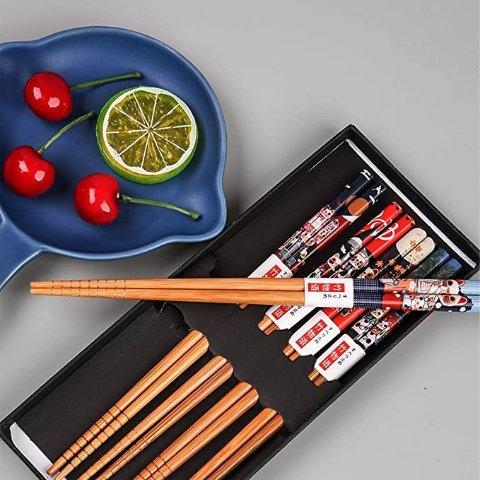 日式尖头木筷 5双