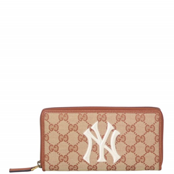 Gucci GG Original Zip Around Wallet with Yankees Patch