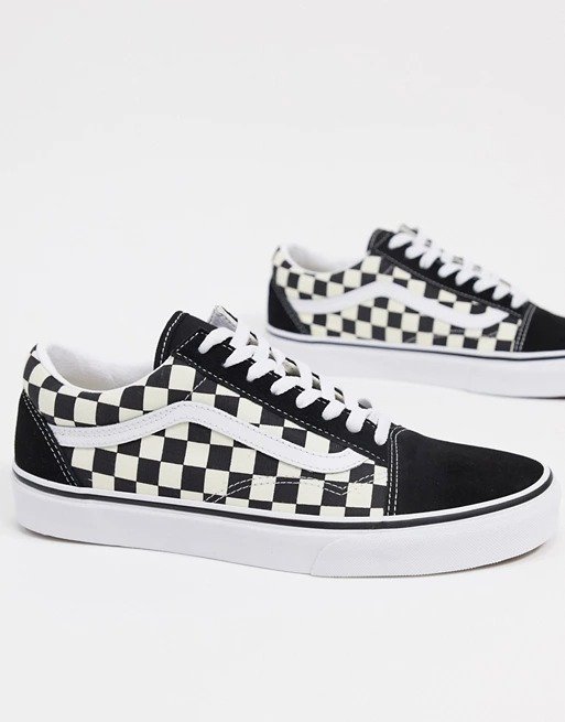 Old Skool checkerboard trainers in black and white | ASOS