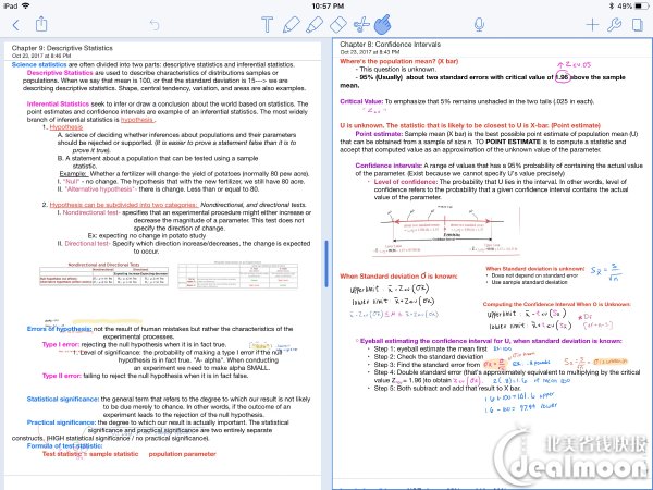 notability 还具有软件内的分屏功能,方便同一时间阅读大量存在