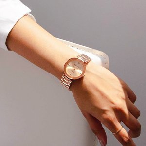 圣诞礼物：Anne Klein 玫瑰金镶钻28mm 手表