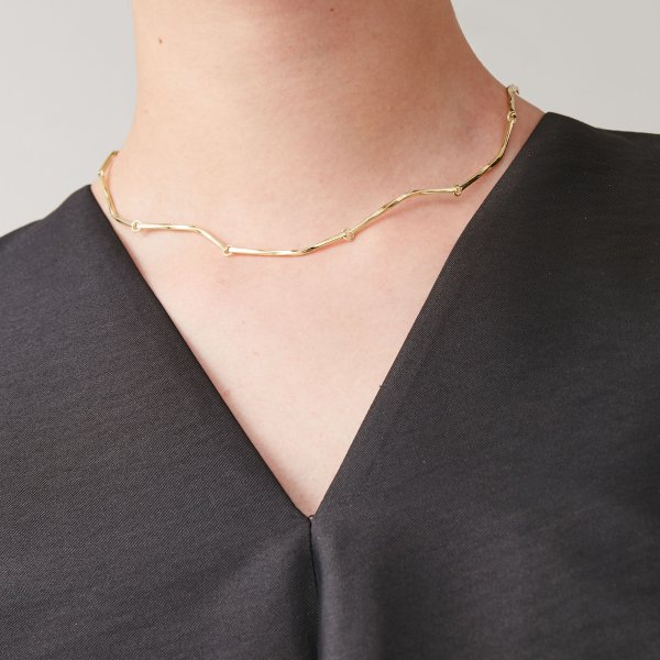 GOLD-PLATED TWISTED CHAIN NECKLACE