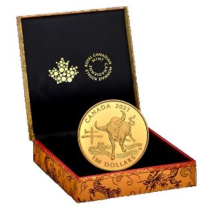 加拿大2021年 农历牛年生肖纪念币发售 纯银/18k金可选