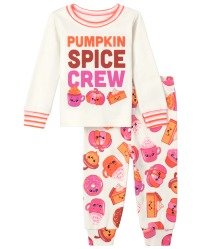 婴幼儿女孩 Pumpkin Spice Crew 紧身棉质睡衣 - 小羊羔