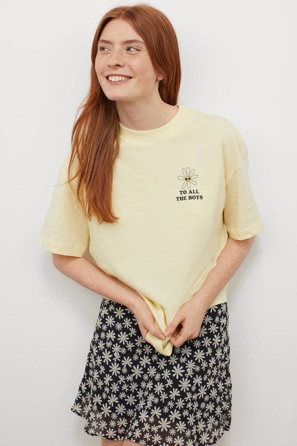 嫩黄色小雏菊T恤