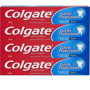 白菜价：Colgate 高露洁 美白牙膏120mlx4 清新薄荷味 对抗蛀牙
