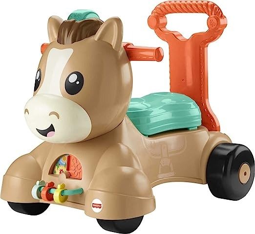 Walk Bounce & Ride Pony - 英语版和法语版，婴幼儿音乐学步车和骑乘玩具