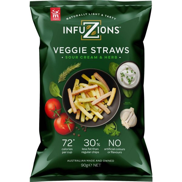 Infuzions Veggie Straws Sour Cream & Herb  薯片 90g