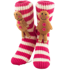 女士室内防滑袜子 三款可爱袜子 姜饼小人 可爱白熊和圣诞鹿