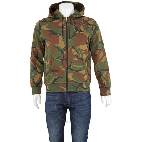 迷彩双面针织连帽衫