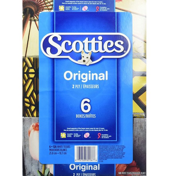 Scotties Original 柔软2层面巾纸 126张 x 6盒 