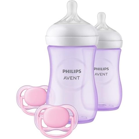 飞利浦新安怡 Natural 婴儿奶瓶紫色婴儿礼品套装
