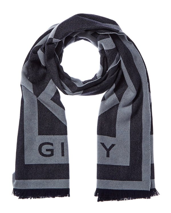 G logo羊毛羊绒围巾