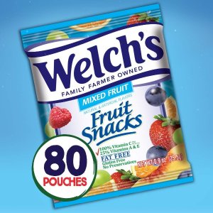 Welch's 纯果汁软糖 0脂肪富含维生素 无防腐剂添加 80包