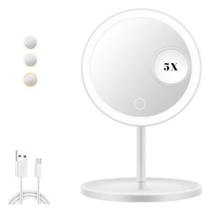 WinkleStar 3色温可充电化妆镜 续航10小时 送磁吸5倍放大镜