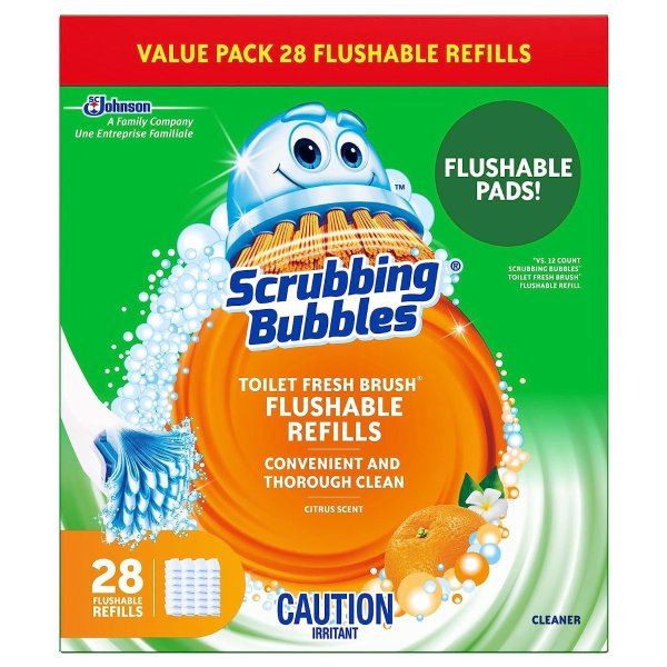 Scrubbing Bubbles 可抛式马桶刷替换头 28个 用完即扔超方便