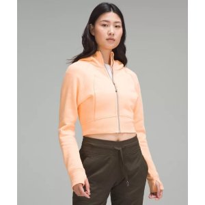 Lululemon蜜桃粉色 码数齐全全拉链Scuba 短款连帽衫